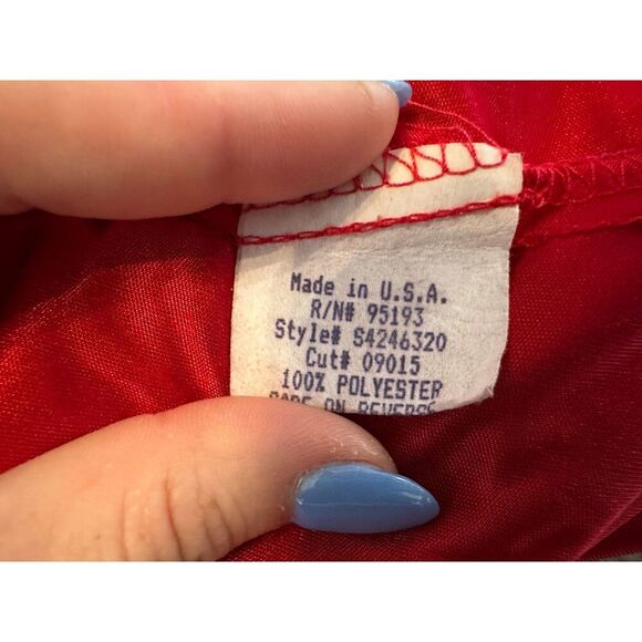 Vintage Strapless Red and Black Sparkly Midi Dress Size M - Picture 6 of 7